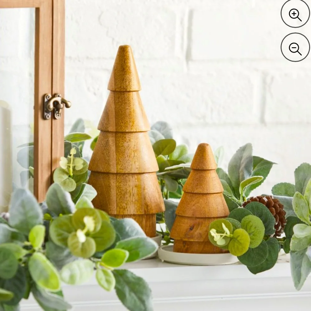 NWT 2 Pack Mango Wooden Decor Trees - Picture 1 of 6
